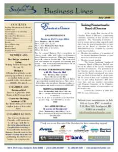 Business Lines July 2008 CONTENTS Seeking Nominations for Board of Directors.……………………….1 Your Chamber Leadership…….2