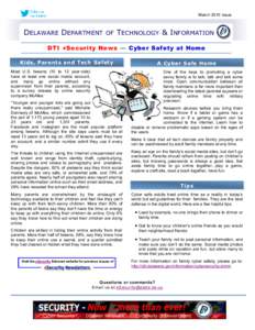 March 2015 Issue  DELAWARE DEPARTMENT OF TECHNOLOGY & INFORMATION DTI  e Security News