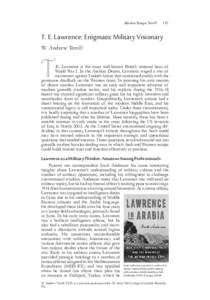 Review Essays: Terrill  131 T. E. Lawrence: Enigmatic Military Visionary W. Andrew Terrill