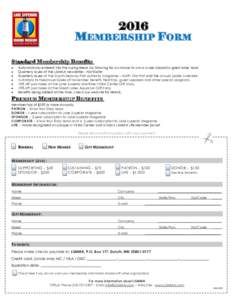 MEMBERSHIP FORM Standard Membership Benefits  