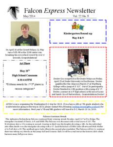 Falcon Express Newsletter May 2014 Vol. 22 No. 9  	
  