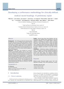 en23  Original Article Developing a conformance methodology for clinically-defined medical record headings: A preliminary report
