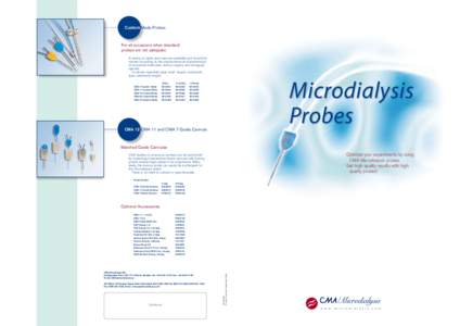 Custom Made Probes  For all occasions when standard probes are not adequate A variety of styles and sizes are available and should be chosen according to the physiochemical characteristics