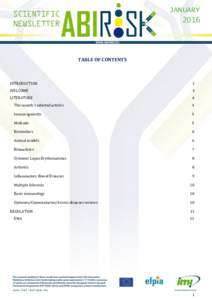 JANUARY 2016 TABLE OF CONTENTS  INTRODUCTION