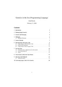 Generics in the Java Programming Language Gilad Bracha February 13, 2004 Contents 1 Introduction