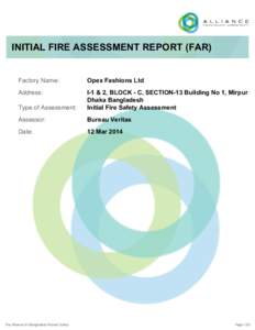INITIAL FIRE ASSESSMENT REPORT (FAR) Factory Name: Opex Fashions Ltd  Address: