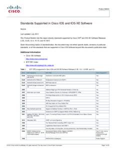 Product Bulletin  Standards Supported in Cisco IOS and IOS-XE Software PB2239  Last updated: July 2011