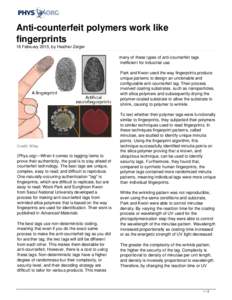 Anti-counterfeit polymers work like fingerprints