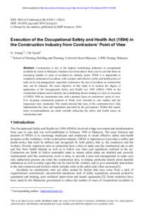 Article available at http://www.shs-conferences.org or http://dx.doi.orgshsconfS H S Web of Conferences 11, DOI: shsconf3  C Owned by the authors, published