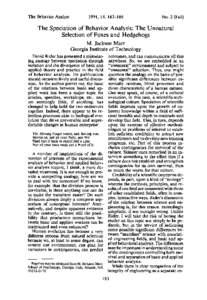 The Behavior Analyst  1991, 14, No. 2 (Fall)