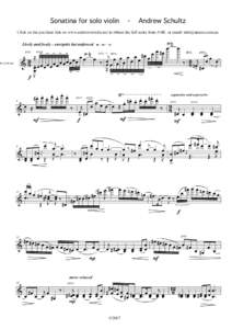 Sonatina for solo violin  - Andrew Schultz