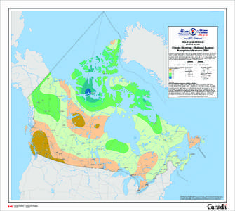 Atlas of Canada 6th Edition (archival version) Climate Warming — National Summer Precipitation Scenario: 2050 A simulation of projected changes in summer (June to August) precipitation from the period 1961 to 1990 to