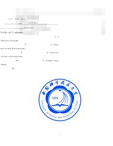 USTC - Hefei - China  QCMC2014 Table of Contents 1 Conference Program