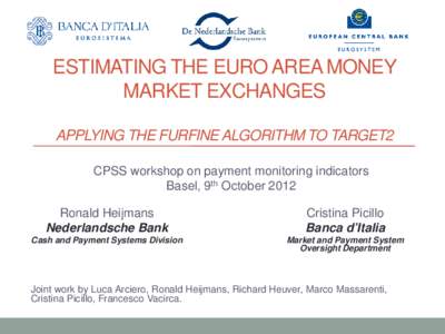 Estimating the euro area money market exchanges - applying the furfine algorithm to TARGET2