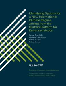 Identifying Options for a New International Climate Regime Arising from the Durban Platform for Enhanced Action
