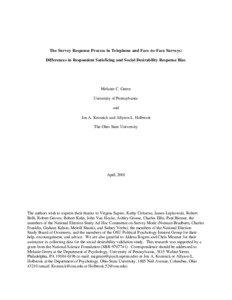 The Survey Response Process in Telephone and Face-to-Face Surveys: Differences in Respondent Satisficing and Social Desirability Response Bias