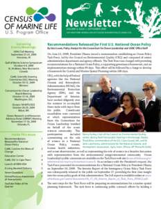 Newsletter Volume 4, Issue 1, SEPTEMBERNew York Avenue, NW, 4th Floor, Washington, DC 20005, USA  Recommendations Released for First U.S. National Ocean Policy
