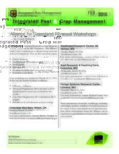 FEB 2016 Crop Management Integrated Pest Management  Integrated Pest