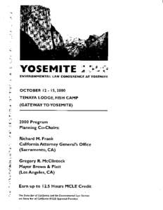 Meeting Agenda: [removed]to[removed]Yosemite 2000 Environmental Law Conference
