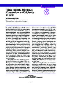 Tribal Identity, Religious Conversion and Violence in India A Preliminary Note Sarbeswar Sahoo