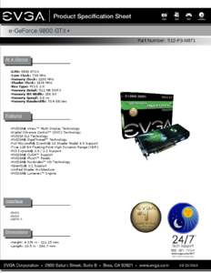 e-GeForce 9800 GTX+ Part Number: 512-P3-N871
