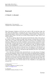 Space Sci Rev[removed]:1–2 DOI[removed]s11214[removed]Foreword C.T. Russell · C.A. Raymond