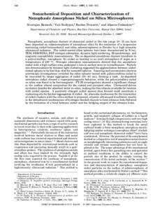 546  Chem. Mater. 1997, 9, [removed]Sonochemical Deposition and Characterization of Nanophasic Amorphous Nickel on Silica Microspheres