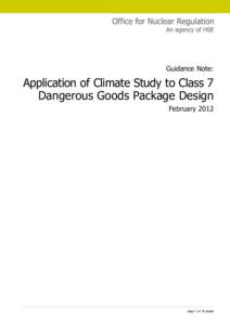 Guidance Note:  Application of Climate Study to Class 7 Dangerous Goods Package Design February 2012