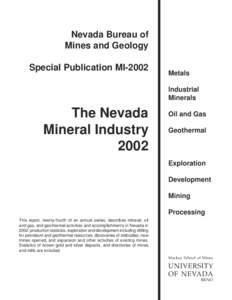 Nevada Bureau of Mines and Geology Special Publication MI-2002 Metals Industrial