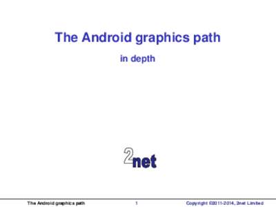 The Android graphics path in depth The Android graphics path  1