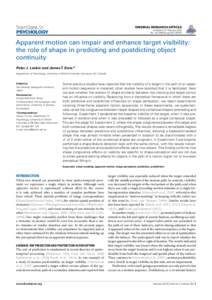 Apparent motion can impair and enhance target visibility: the role of shape in predicting and postdicting object continuity