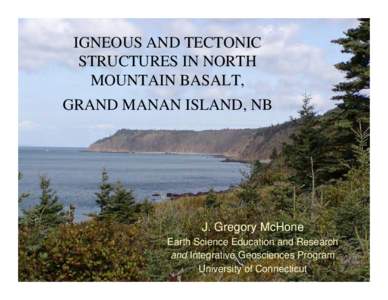 Mesozoic Geology of Grand Manan Island, Bay of Fundy