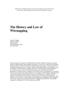 History and Law of Wiretapping (JMO0661).DOC