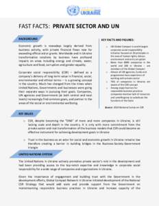 FAST FACTS: PRIVATE SECTOR AND UN BACKGROUND KEY FACTS AND FIGURES:  Economic growth is nowadays largely derived from