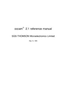   occam 2.1 reference manual