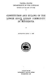 Constitution and Bylaws of the Lower Sioux Indian Community