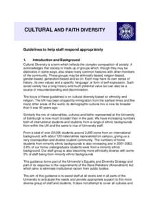 Cultural Faitrh Diversity Guidlines