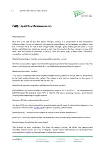 1/2  gSKIN® FAQ: Heat Flux Measurements FAQ: Heat Flux Measurements