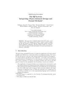 FASE System Description  System: The Integrating Object-Oriented Design and Formal Methods?