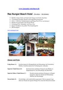www.tanzania-reisebuero.de  Ras Nungwi Beach Hotel • • •
