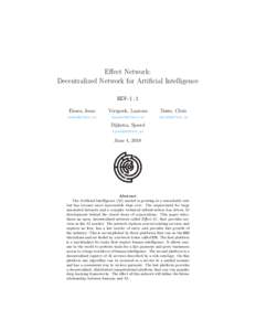 Effect Network: Decentralized Network for Artificial Intelligence REV-1.1 Eisses, Jesse  Verspeek, Laurens