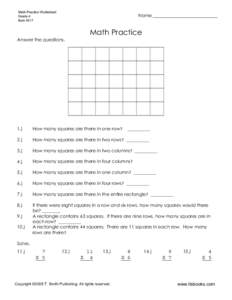Math Practice Worksheet for 4th Grade