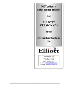 NETcellent’s Sales Order Import For ELLIOTT VERSION 6.7x From