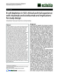 Reddy et al. Arthritis Research & Therapy 2013, 15(Suppl 1):S2 http://arthritis-research.com/content/15/S1/S2 REVIEW  B-cell depletion in SLE: clinical and trial experience