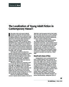 Thomas W. Bean Lori Goodson & Jim Blasingame  The Localization of Young Adult Fiction in