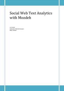 Social Web Text Analytics with Mozdeh