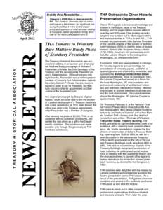 Inside this Newsletter…  Treasury’s WWII Role in Rescue and Relief. The Treasury Secretary and his senior staff played a little-known, but significant role during World War II in the United States’