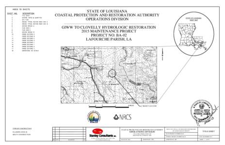 STATE OF LOUISIANA COASTAL PROTECTION AND RESTORATION AUTHORITY OPERATIONS DIVISION STATE OF LOUISIANA INSET MAP