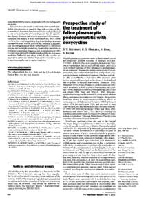 Downloaded from veterinaryrecord.bmj.com on September 8, Published by group.bmj.com  SHORT COMMUNICATIONS could have potential use as a prognostic indicator in dogs with neoplasia.
