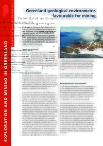 Resources Mineral Greenland Fact Sheet No. 22  E X P L O R AT I O N A N D M I N I N G I N G R E E N L A N D